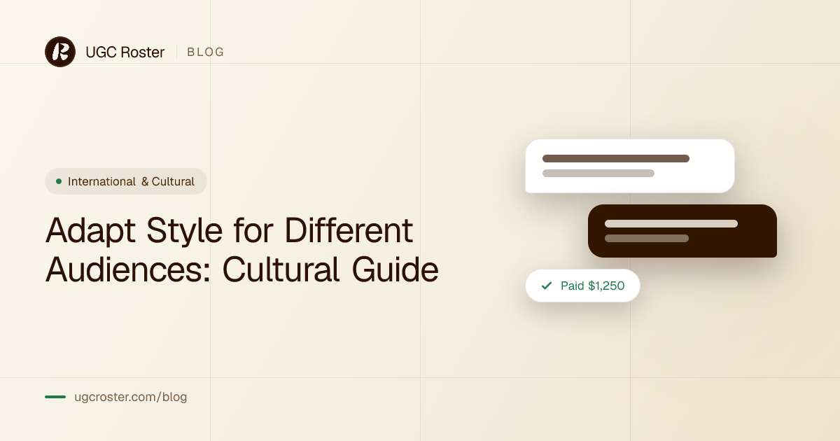 Adapt Style for Different Audiences: Cultural Guide