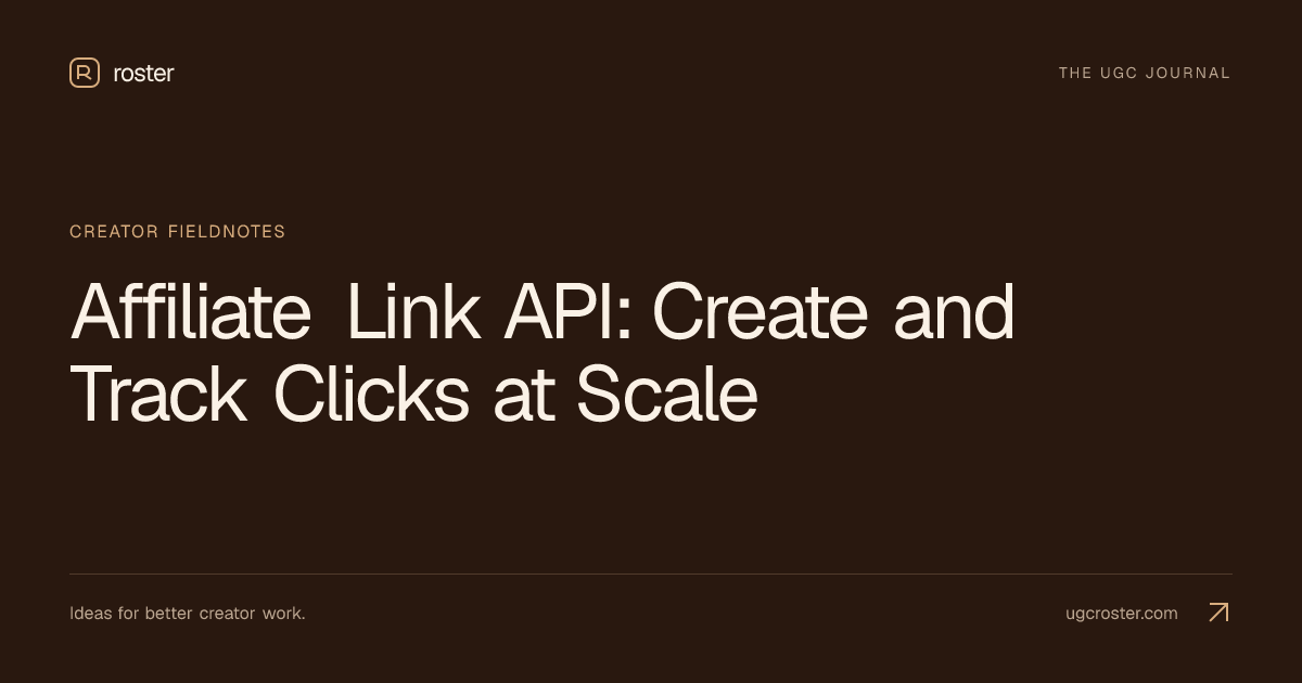 Affiliate Link API: Create and Track Clicks at Scale