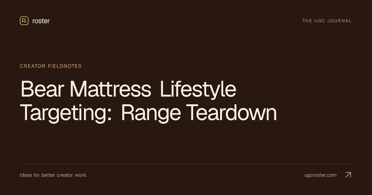 Bear Mattress Lifestyle Targeting: Range Teardown