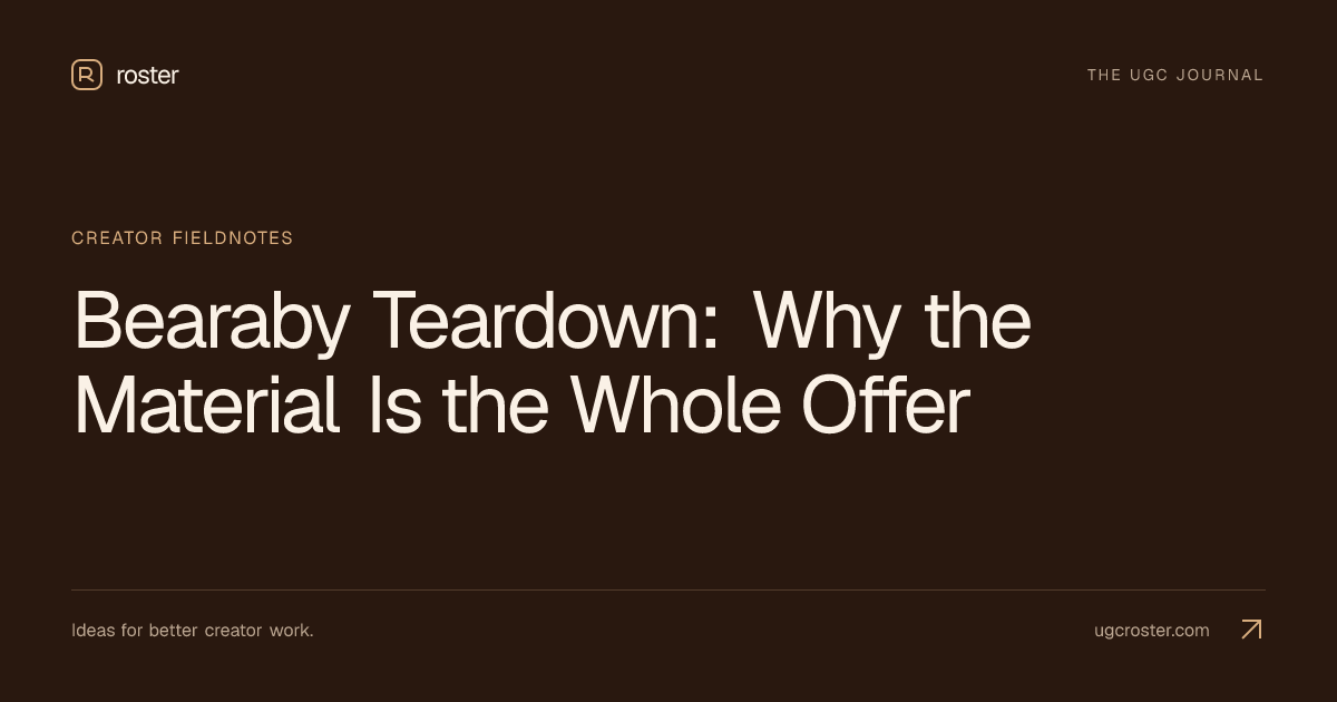 Bearaby Teardown: Why the Material Is the Whole Offer