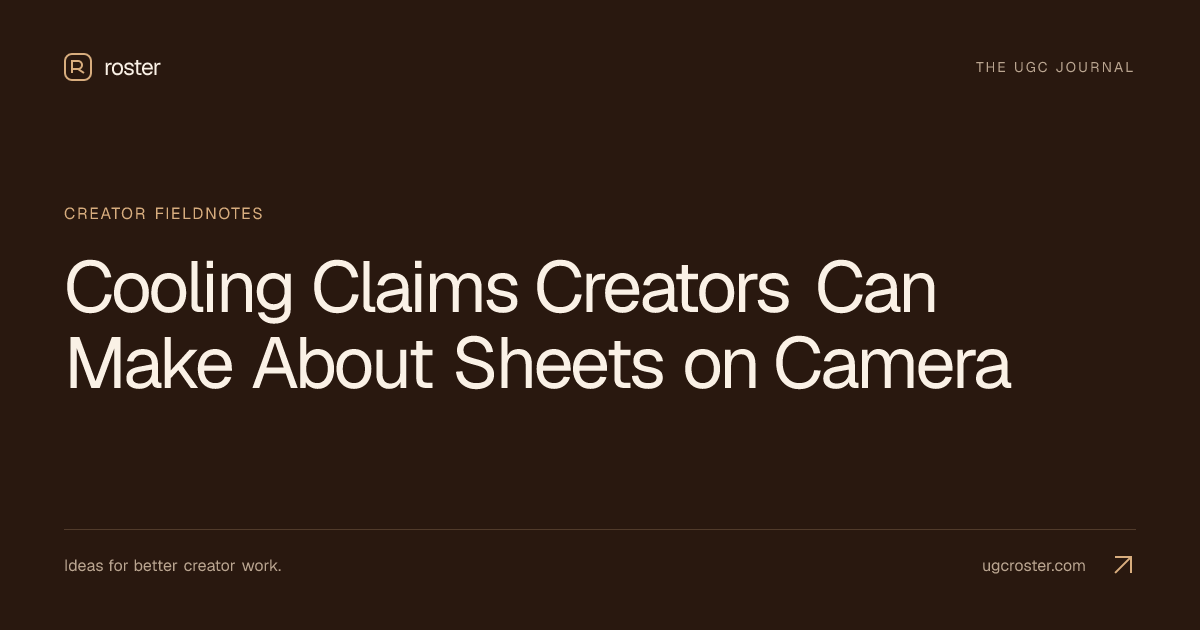 Cooling Claims Creators Can Make About Sheets on Camera