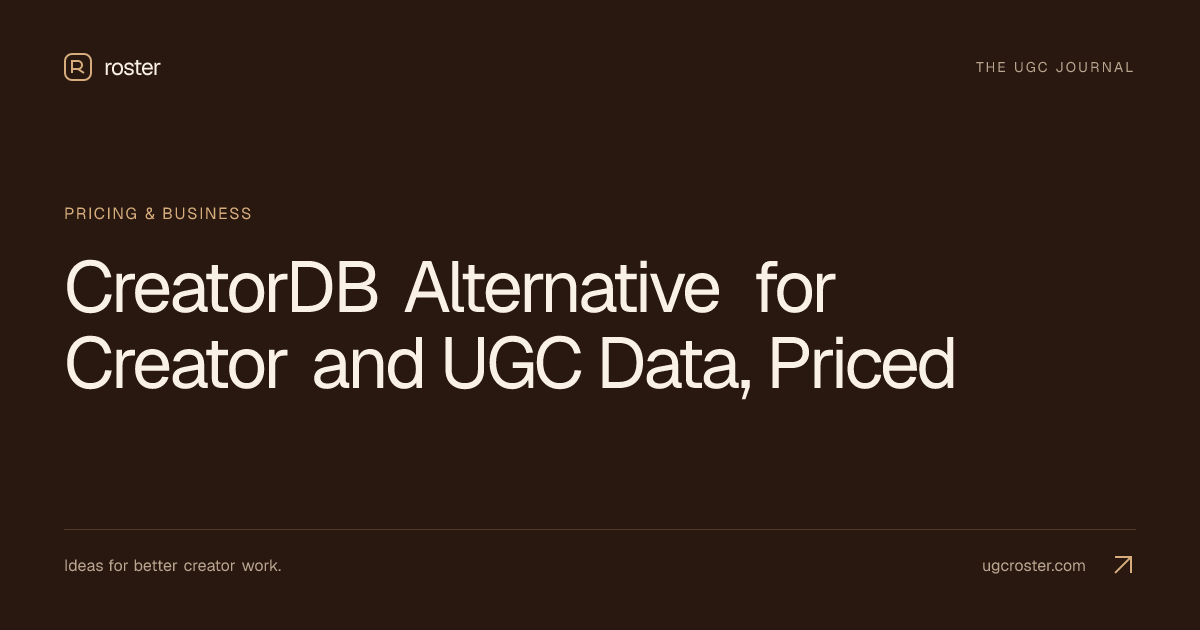 CreatorDB Alternative for Creator and UGC Data, Priced