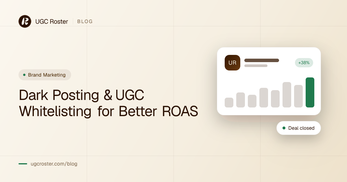 Dark Posting & UGC Whitelisting for Better ROAS