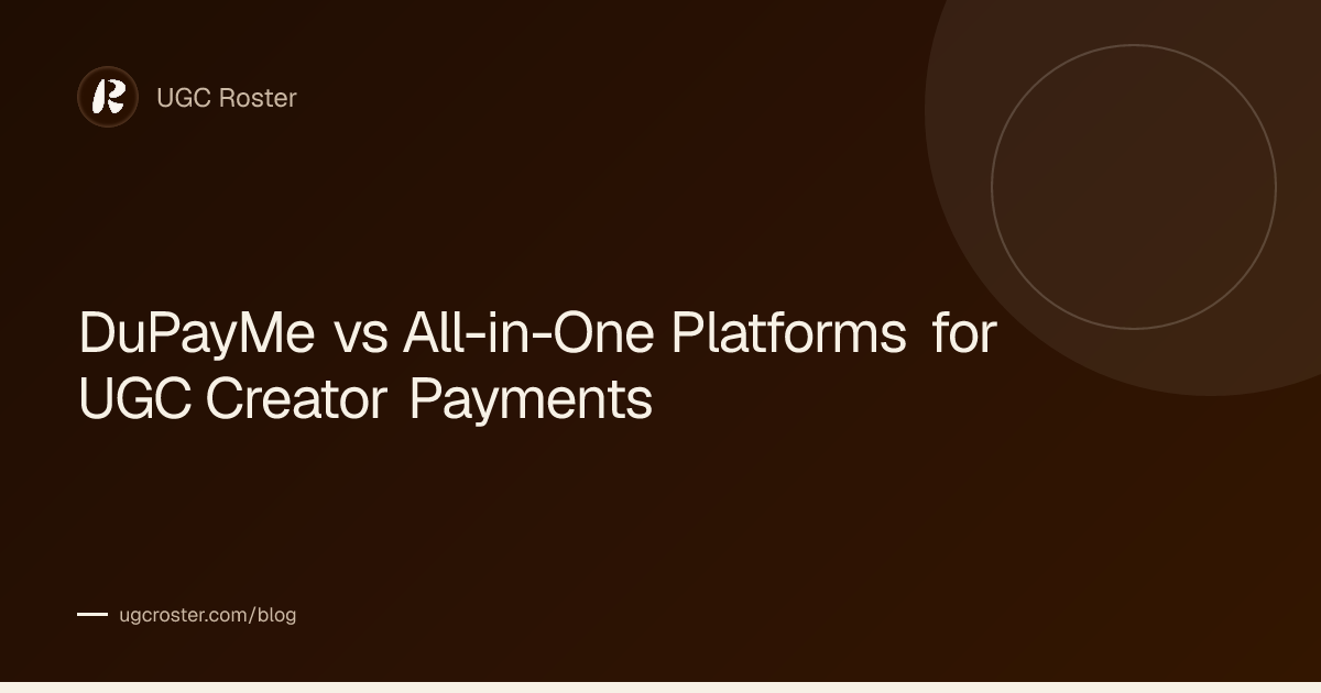 Contract, Rights & Payment Management for UGC Creators