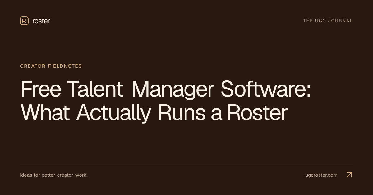 Free Talent Manager Software: What Actually Runs a Roster