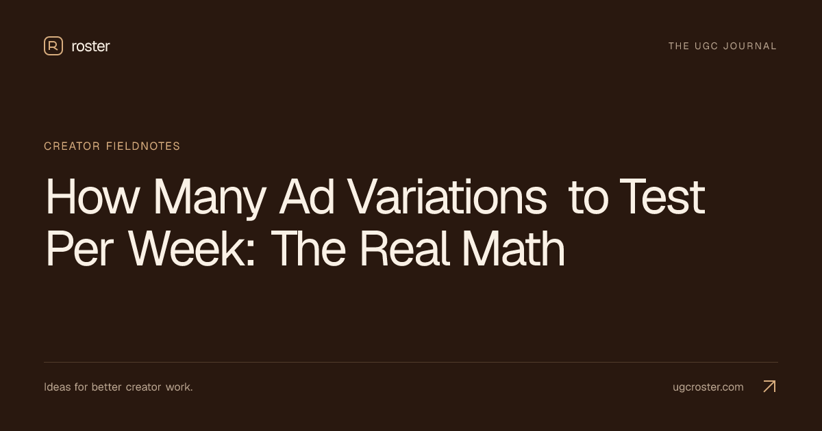 How Many Ad Variations to Test Per Week: The Real Math