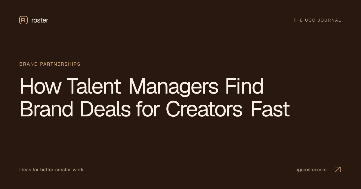 How Talent Managers Find Brand Deals for Creators Fast