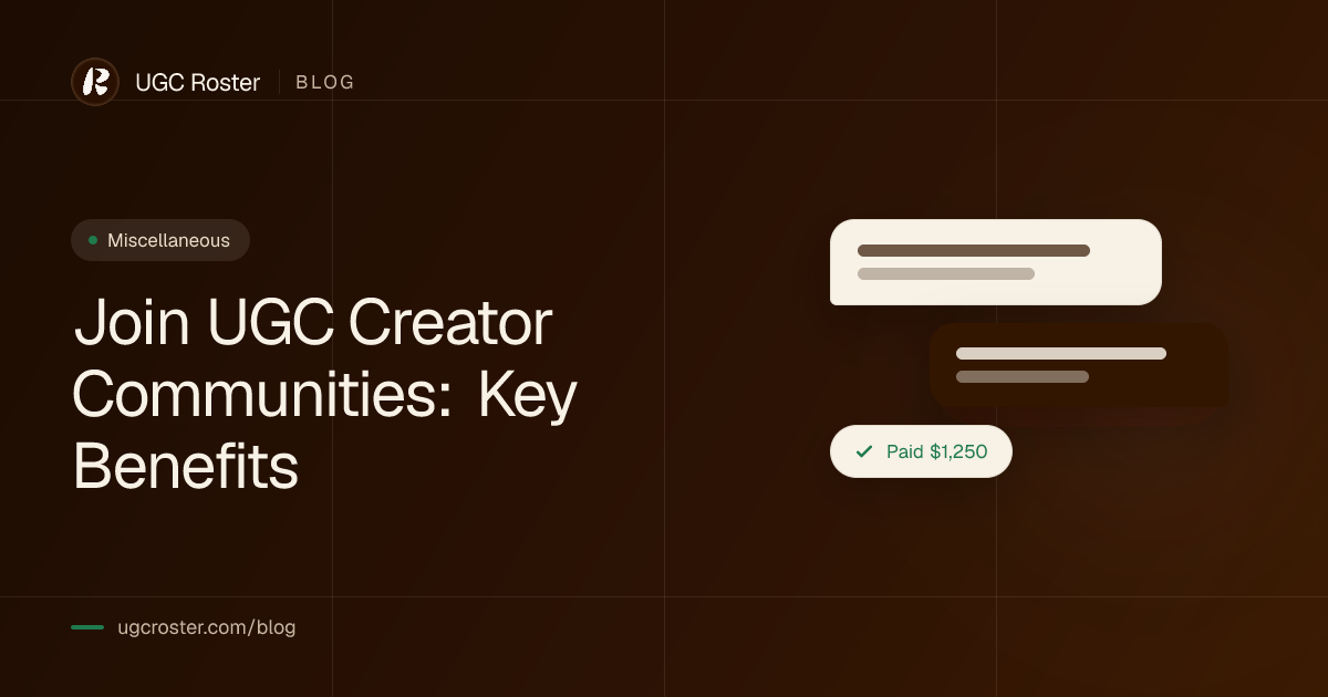 Join UGC Creator Communities: Key Benefits