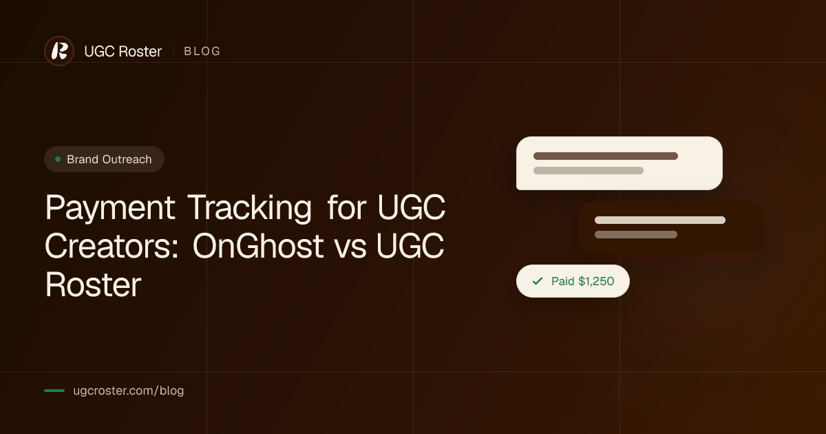 Payment Tracking for UGC Creators: OnGhost vs UGC Roster