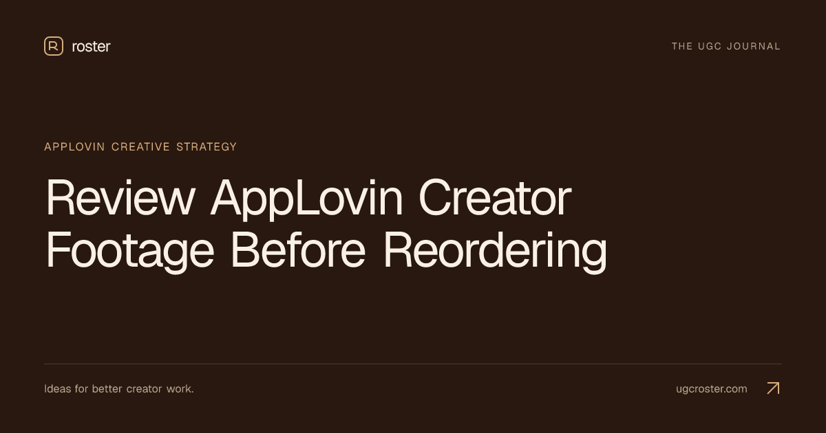 Review AppLovin Creator Footage Before Reordering