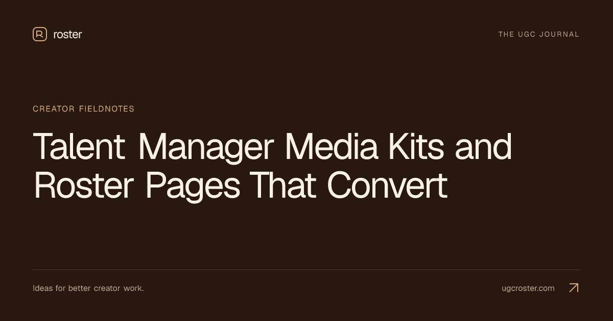 Talent Manager Media Kits and Roster Pages That Convert