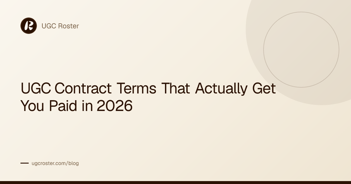 UGC Contract Terms That Actually Get You Paid in 2026