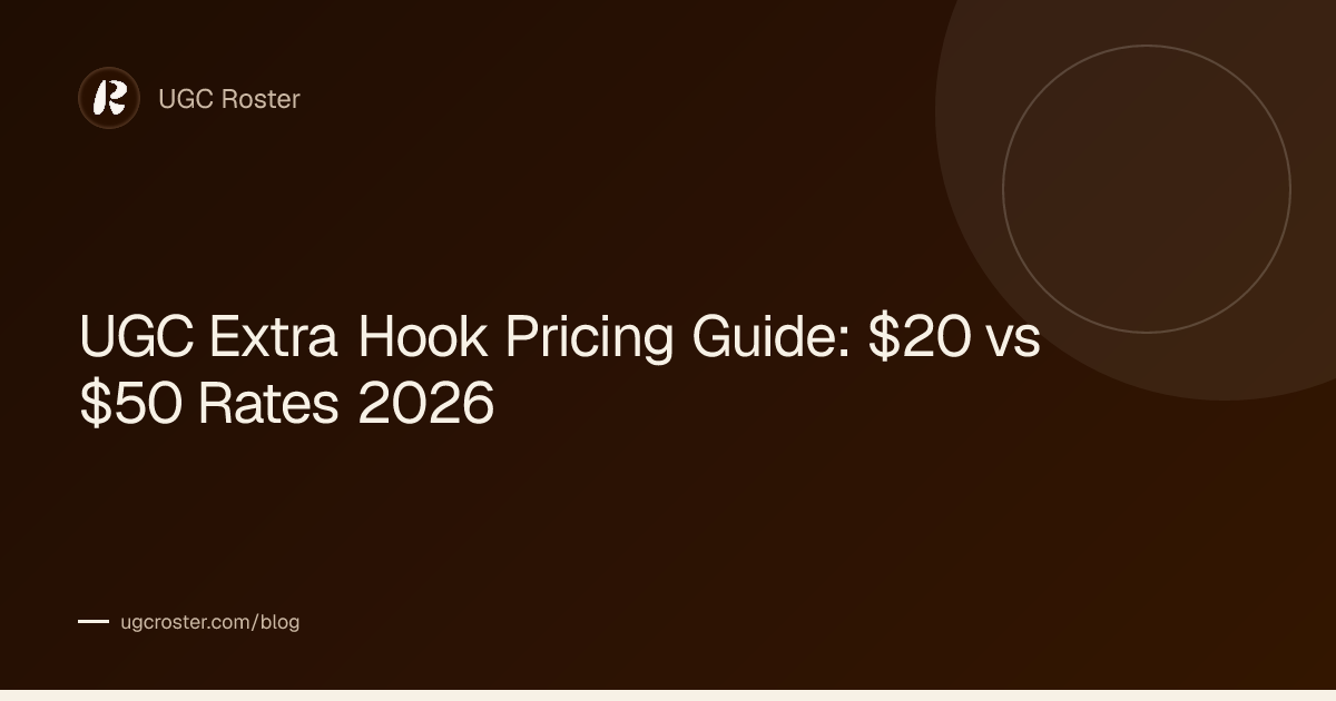 UGC Extra Hook Pricing Guide: $20 vs $50 Rates 2026