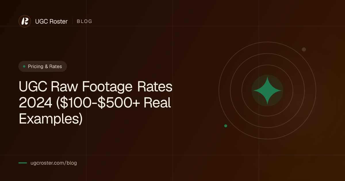 UGC Raw Footage Rates 2024 ($100-$500+ Real Examples)