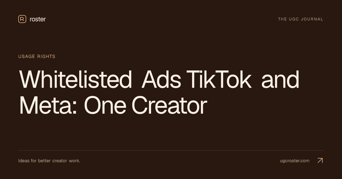 Whitelisted Ads TikTok and Meta: One Creator