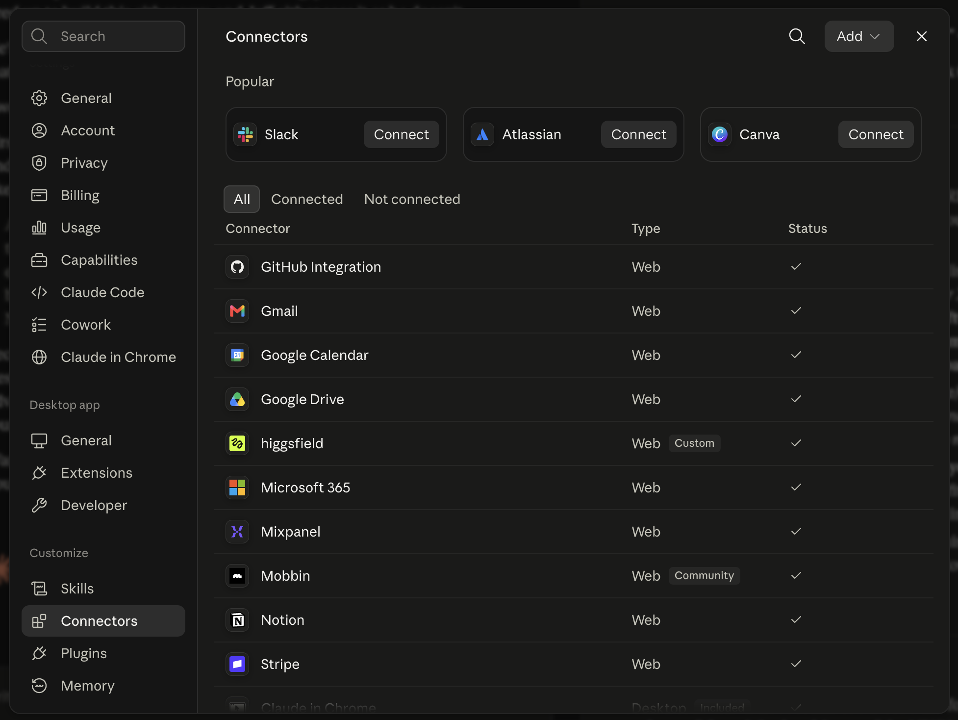 Developers page