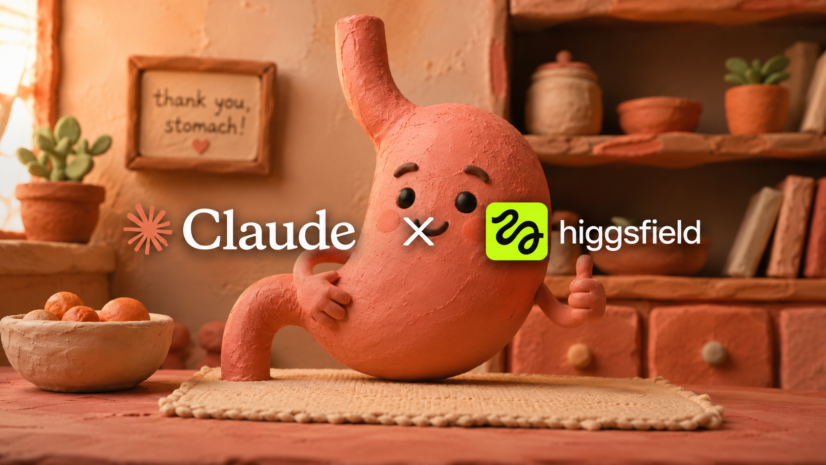 Claymation MOA ad example showing clay characters in a gut health scene