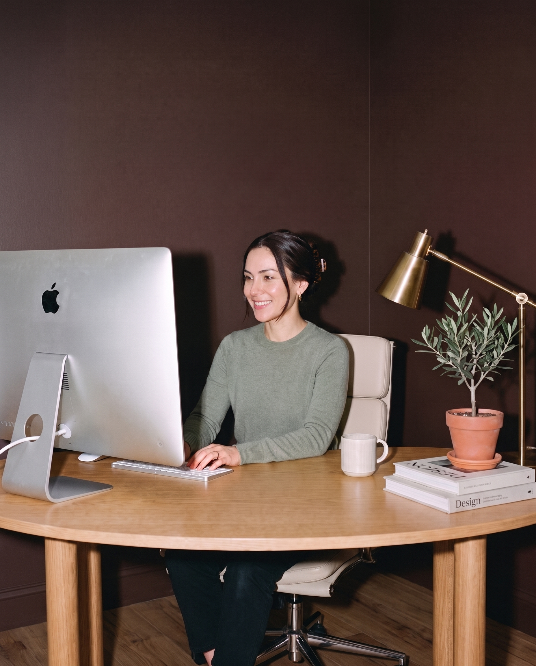 Brand manager working at desk